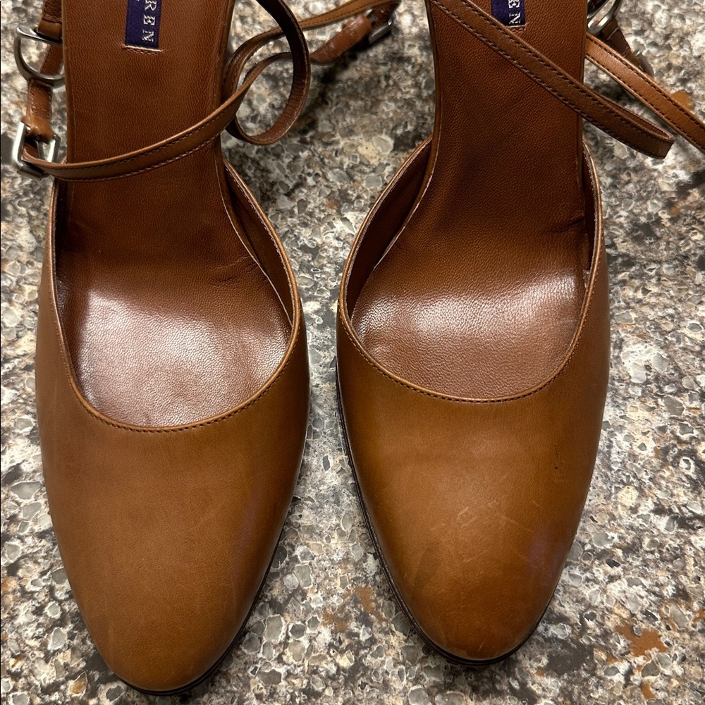 Ralph Lauren Purple Label Collection Italian Leather Slingback Pumps Size 10.5 M - Picture 6 of 12
